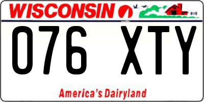 WI license plate 076XTY