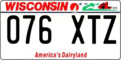 WI license plate 076XTZ