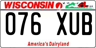 WI license plate 076XUB