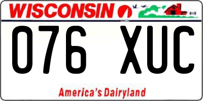WI license plate 076XUC