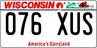 WI license plate 076XUS