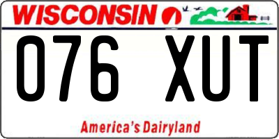 WI license plate 076XUT