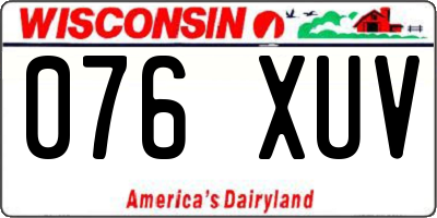 WI license plate 076XUV