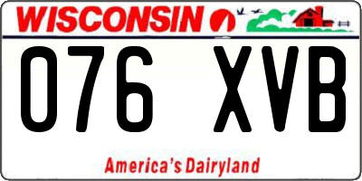 WI license plate 076XVB