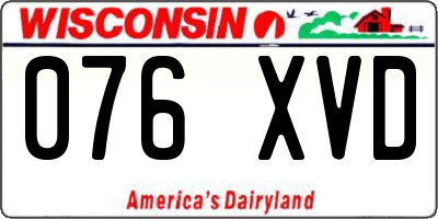 WI license plate 076XVD