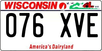 WI license plate 076XVE