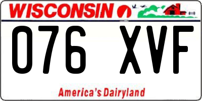 WI license plate 076XVF