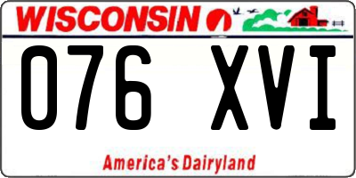 WI license plate 076XVI