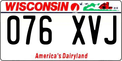 WI license plate 076XVJ