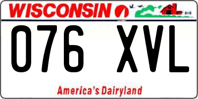 WI license plate 076XVL