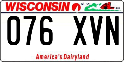 WI license plate 076XVN