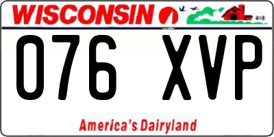 WI license plate 076XVP