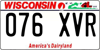 WI license plate 076XVR