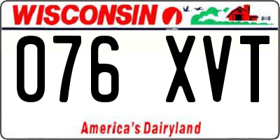WI license plate 076XVT