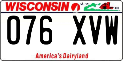 WI license plate 076XVW