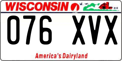 WI license plate 076XVX
