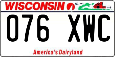 WI license plate 076XWC