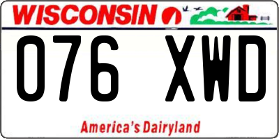 WI license plate 076XWD