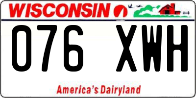 WI license plate 076XWH