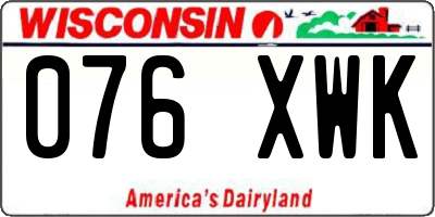WI license plate 076XWK