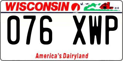 WI license plate 076XWP