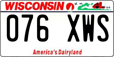 WI license plate 076XWS