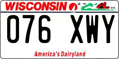 WI license plate 076XWY