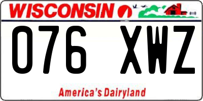 WI license plate 076XWZ