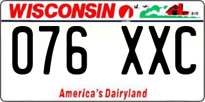 WI license plate 076XXC