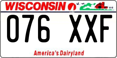 WI license plate 076XXF