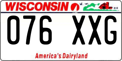WI license plate 076XXG