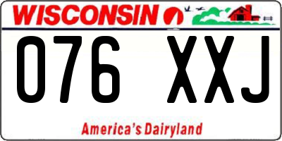 WI license plate 076XXJ
