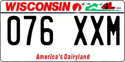WI license plate 076XXM