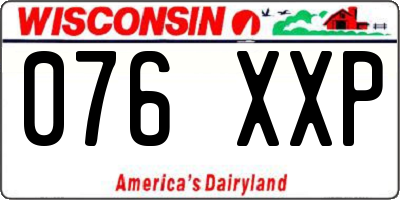 WI license plate 076XXP