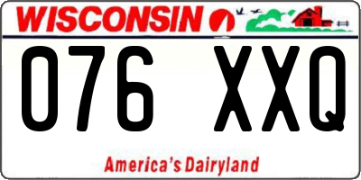 WI license plate 076XXQ
