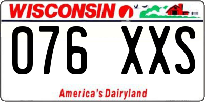 WI license plate 076XXS