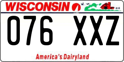WI license plate 076XXZ