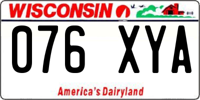 WI license plate 076XYA