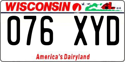 WI license plate 076XYD