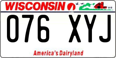 WI license plate 076XYJ