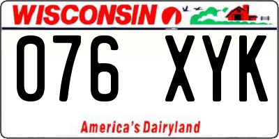 WI license plate 076XYK