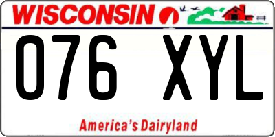 WI license plate 076XYL