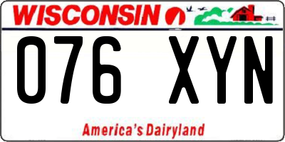WI license plate 076XYN