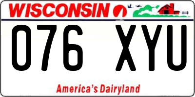 WI license plate 076XYU