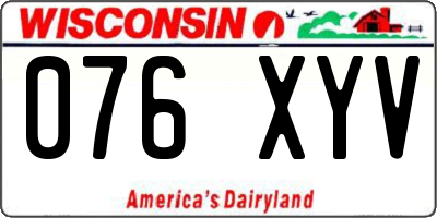 WI license plate 076XYV