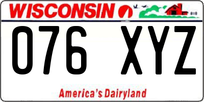 WI license plate 076XYZ