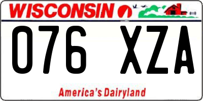 WI license plate 076XZA