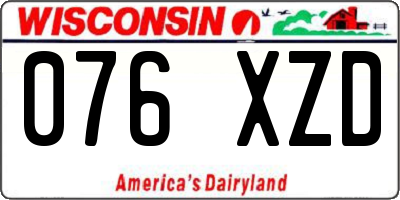 WI license plate 076XZD