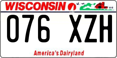WI license plate 076XZH