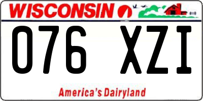 WI license plate 076XZI